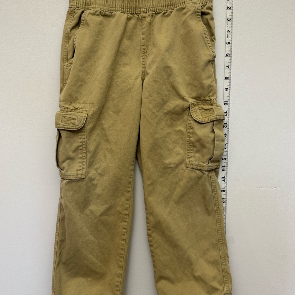 The Childrens Place Boys 7 Husky Khaki Cargo Pants Elastic Waist
